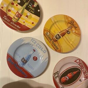 Sakura Vintage Soda Plate Set - Red, Yellow, Blue